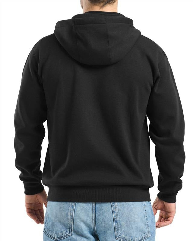 Half-zip men's Dryline work hoodie, water-resistant and durable, perfect for outdoor work & active comfort.