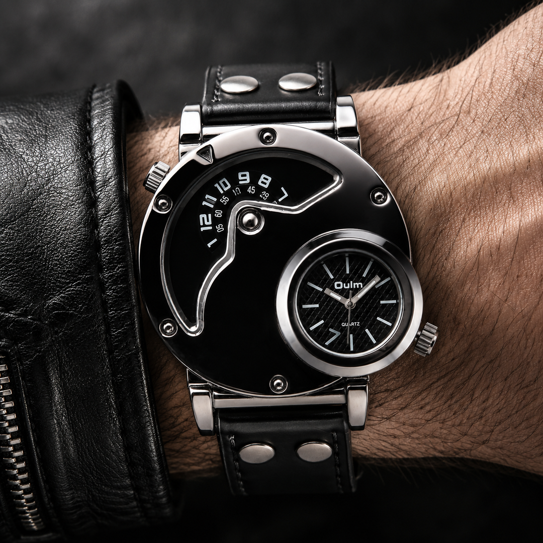 Men's Dual Time Sport Watch, lightweight, stylish design. Perfect travel & everyday versatile men's timepiece.