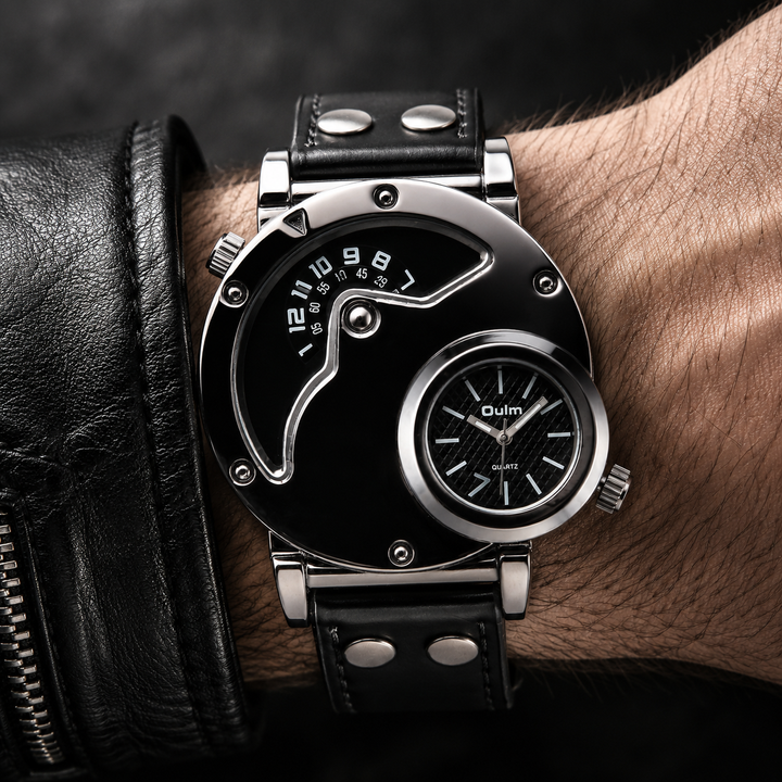 Men's Dual Time Sport Watch, lightweight, stylish design. Perfect travel & everyday versatile men's timepiece.
