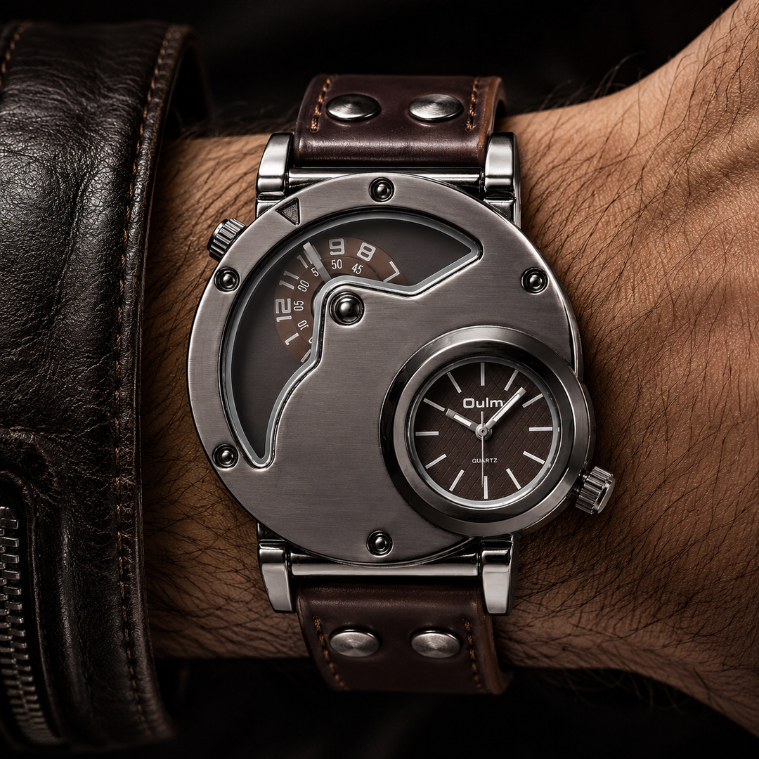 Lightweight men's sport watch on wrist, showcasing its comfortable fit and versatile style for active men and travelers.