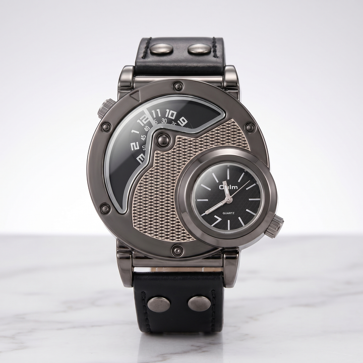 Lightweight men's sport watch, dual time feature ideal for athletes and travelers, a versatile and essential timepiece.