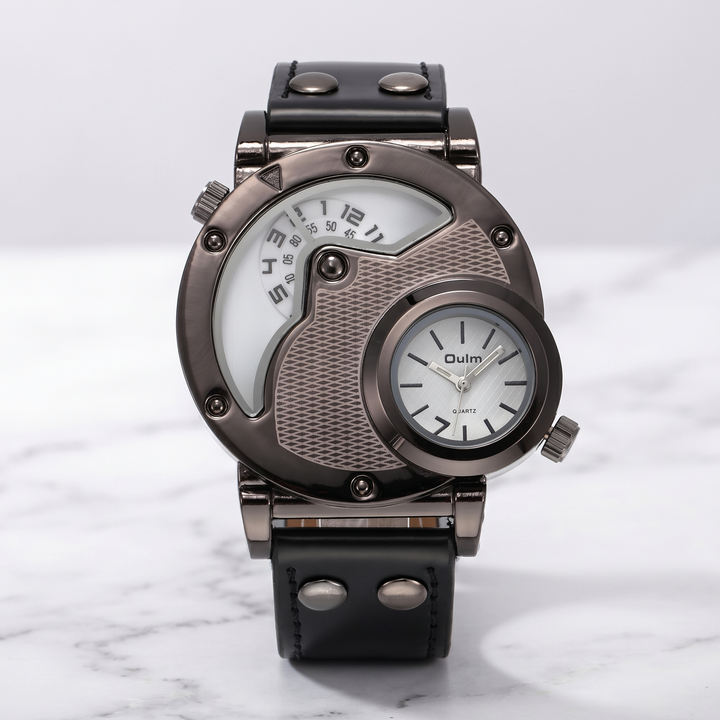 Elegant & modern men's dual time watch, a stylish and versatile accessory that complements any outfit.