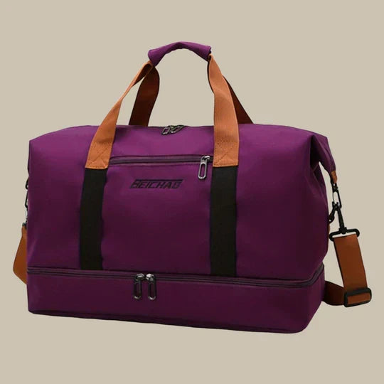 Versatile men's gym duffle bag for sports, travel, and weekend getaways. Features a separate shoe compartment.