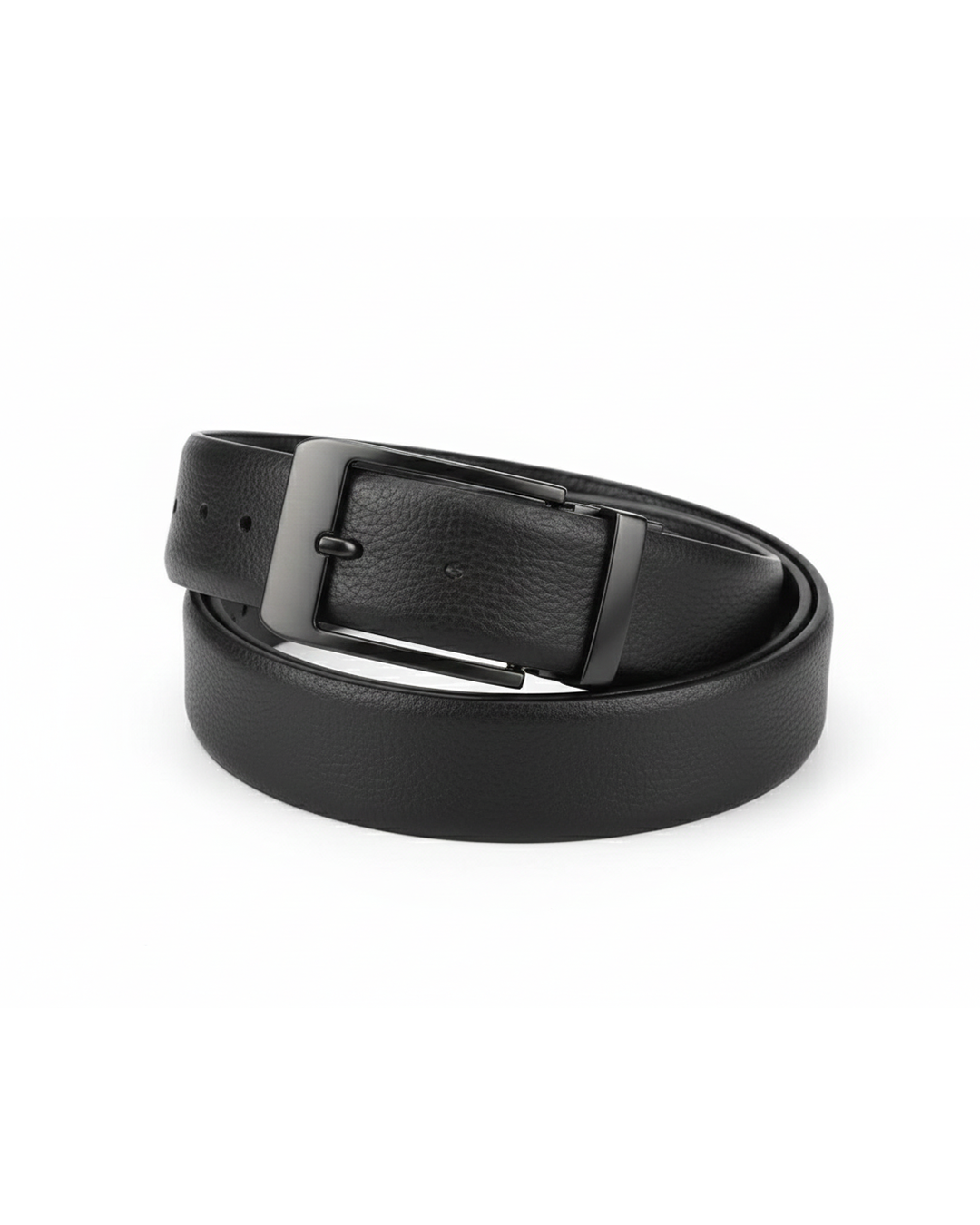Men's durable 100% genuine cowhide leather belt with polished buckle, perfect for everyday wear.
