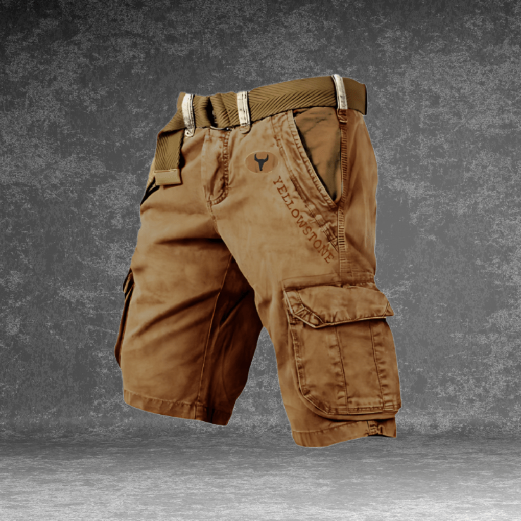 Stylish men's durable cargo shorts, excellent for outdoor excursions, hiking, or relaxed casual summer days.