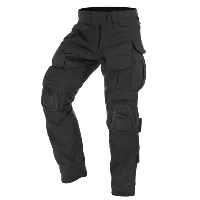 Men's heavy-duty cargo pants, built-in knee protection for ultimate durability & work performance.