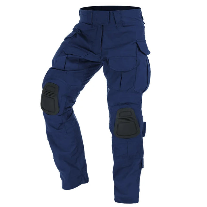 Practical men's cargo trousers with ergonomic knee protection, suitable for outdoor & tactical operations.