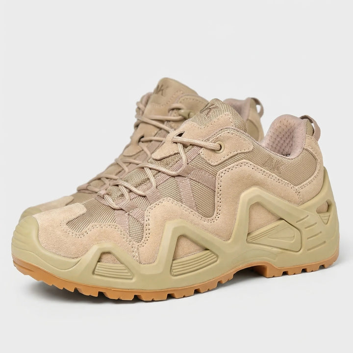 Comfortable men's hiking boots with padded collar & durable construction for long wear.