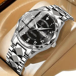 Silver-colored bracelet with black dial
