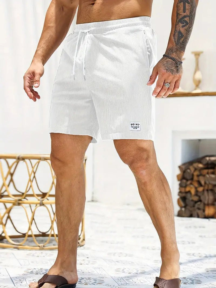 Active men's quick-dry swimwear shorts, elastic waist for swimming, beach sports & summer fun.