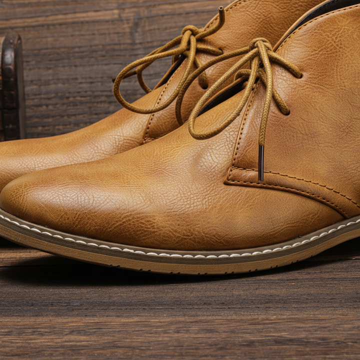 Vintage-style men's dress shoes in rich brown leather, offering comfort and sophisticated everyday wear.