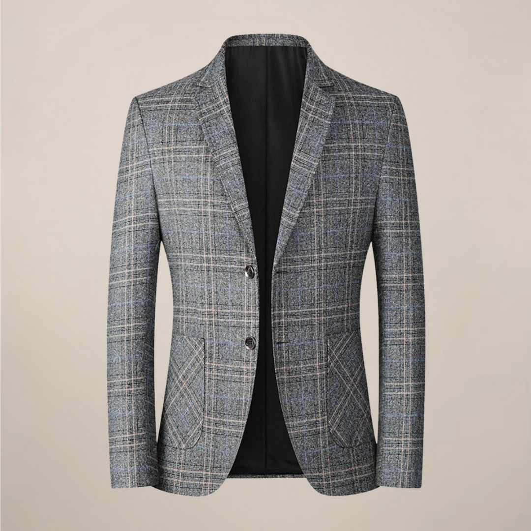 Stylish men's embroidered slim fit blazer, perfect formal wear for evening events & smart casual parties.