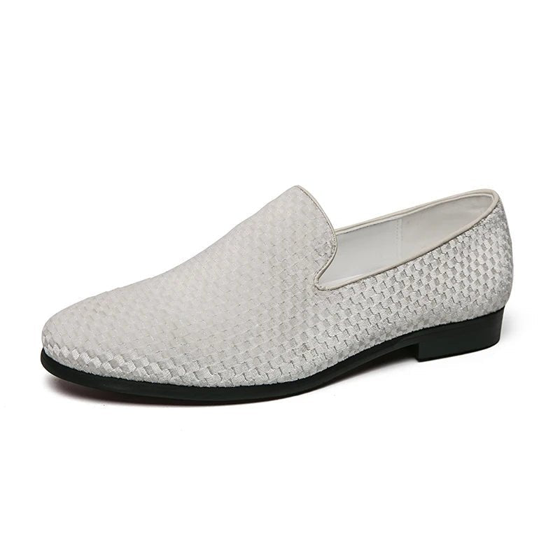 Smart casual men's loafers, easy slip-on style with an elegant woven design. The perfect dress shoes for men.