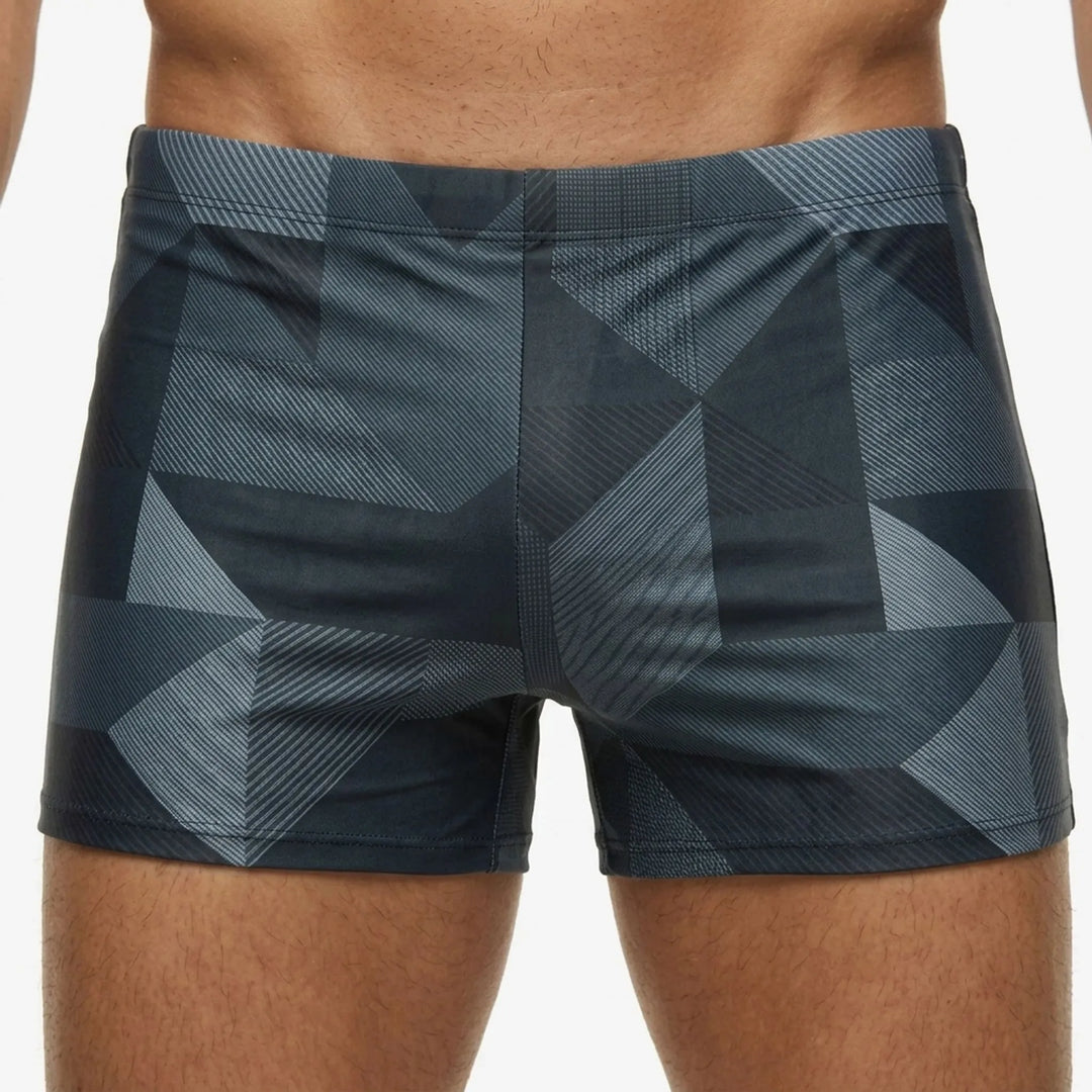 Dynamic men's fitted swim shorts, perfect for athletic performance, water sports, beachwear & active lifestyle.