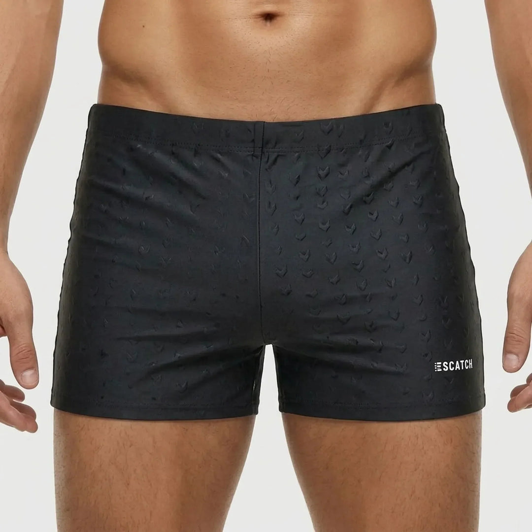High-performance men's athletic swim trunks, engineered for serious swimming, water sports & active comfort.