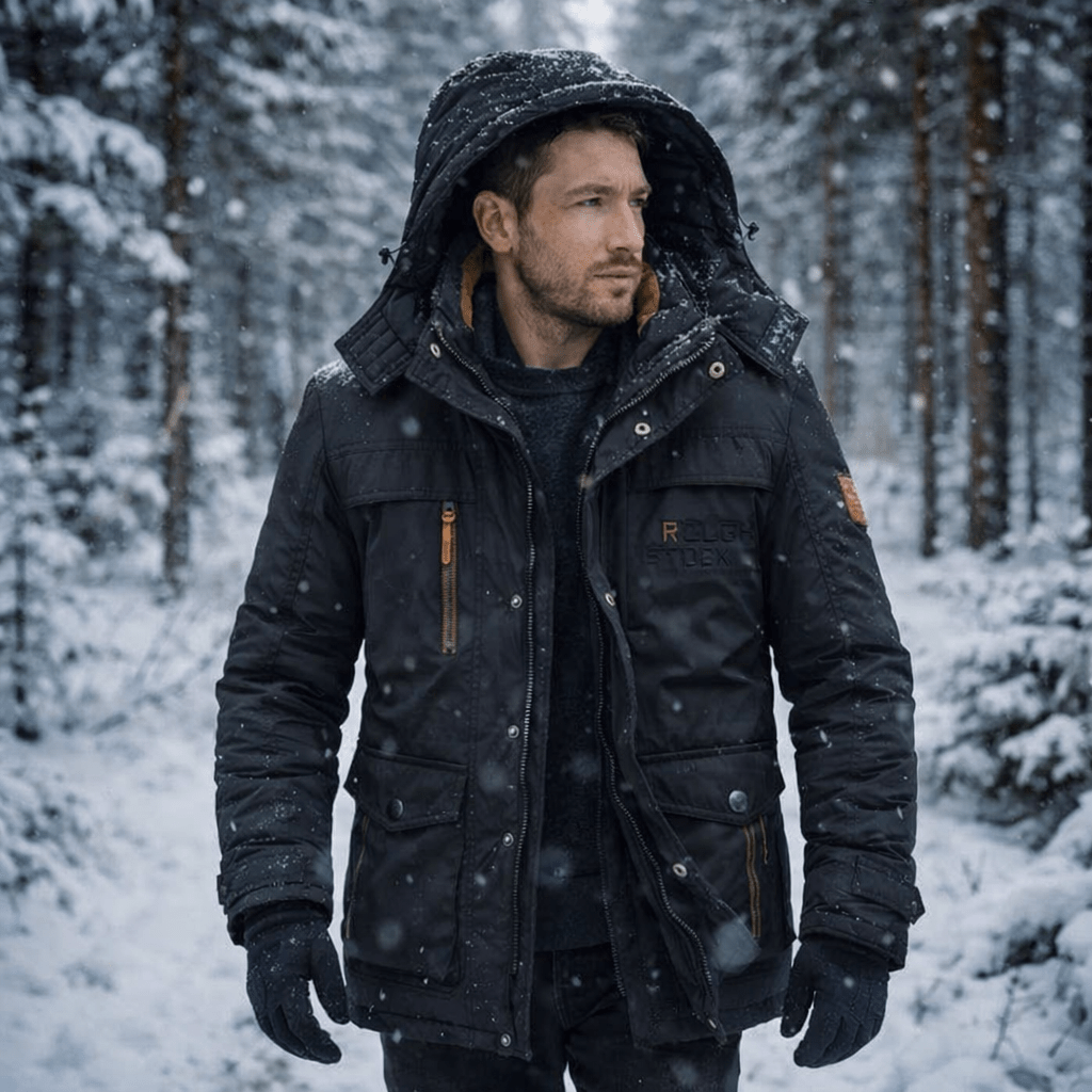 Heavy-duty men's outdoor winter parka. FrostGuard padded jacket provides extreme cold weather insulation & warmth.
