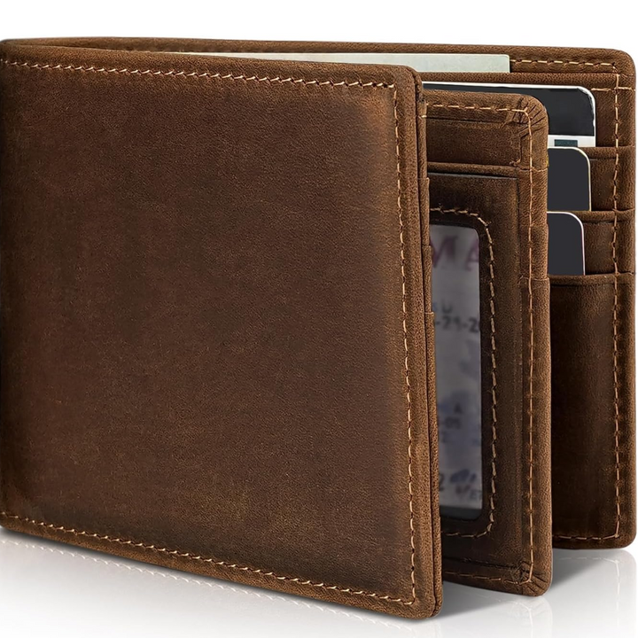 RFID blocking genuine leather wallet, a secure & stylish gift for men.