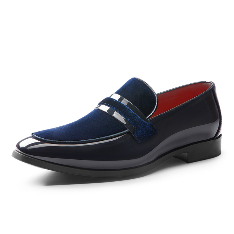 Polished men's formal loafers, comfortable slip-on dress shoes featuring a sleek design and glossy finish.