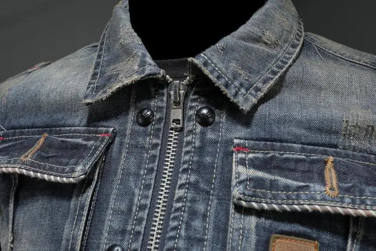 Vintage-inspired men's gray retro jacket, a timeless piece of menswear. Great casual outerwear for spring & fall.