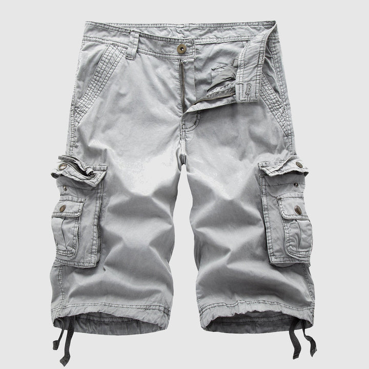 Active men's cargo shorts, relaxed fit, suitable for hiking, outdoor sports, or casual spring & summer wear.