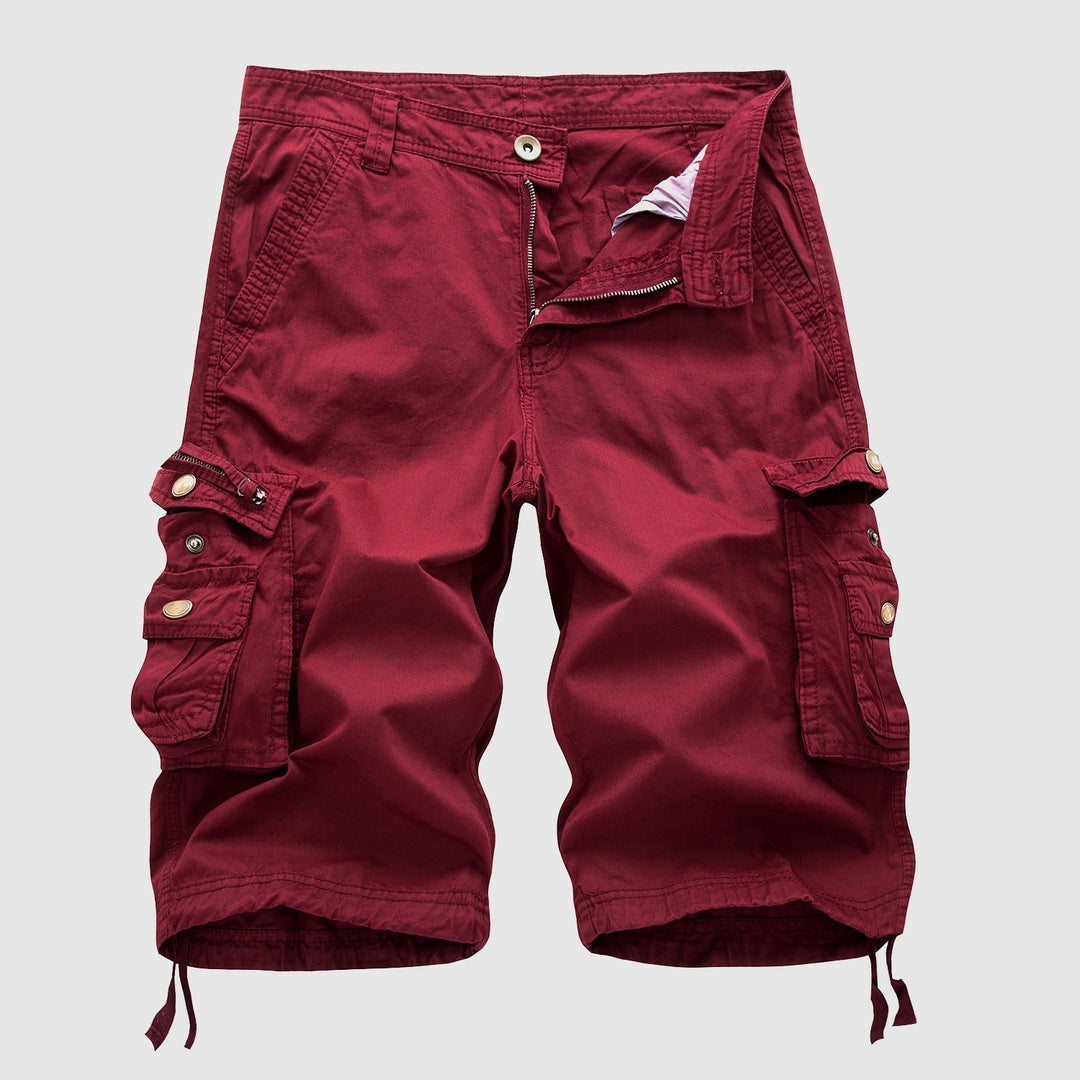 Durable men's utility cargo shorts with ample storage from multiple pockets, perfect for travel & everyday use.