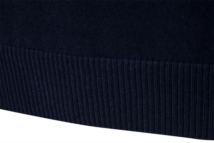 Men's casual half zip knitted sweater with bold stripes, a comfortable long sleeve pullover for daily fall wear.