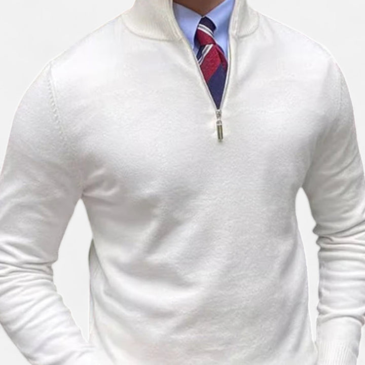 Men's Half Zip Sweater in a smart casual style, perfect for versatile layering.
