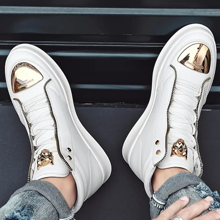 Men's high top fashion sneakers; comfortable, versatile casual footwear for urban style and streetwear.