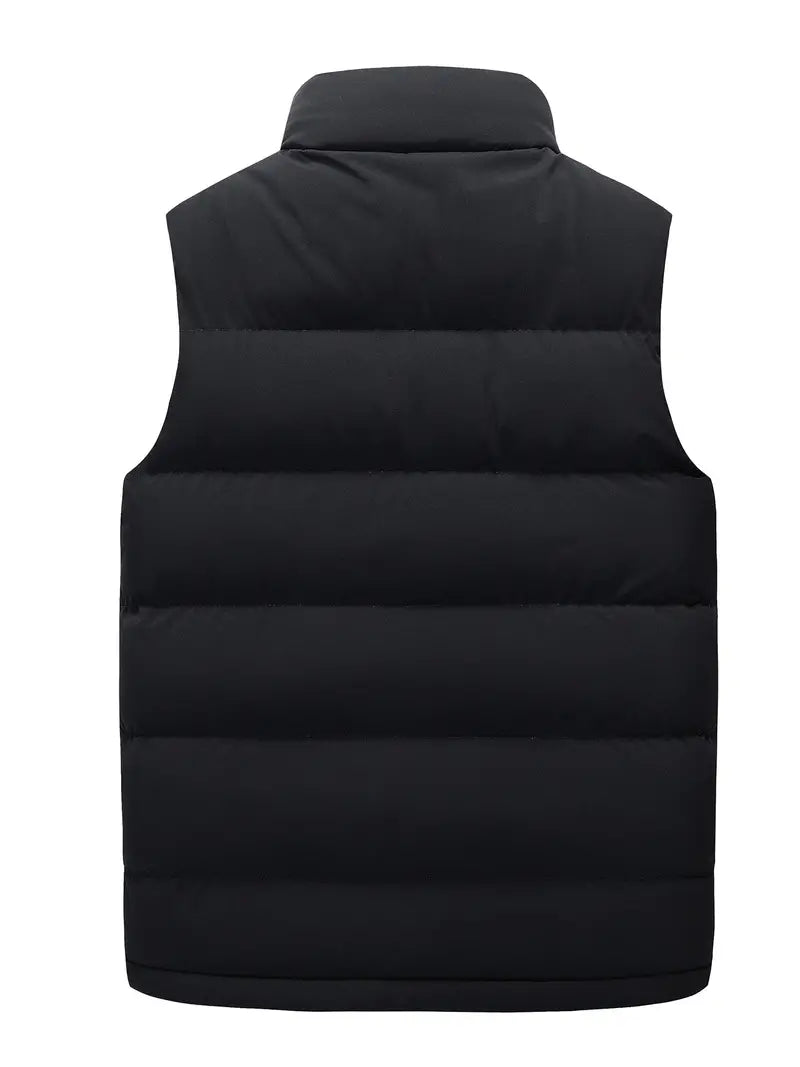 Casual men's winter vest for layering, ideal for cold weather comfort.