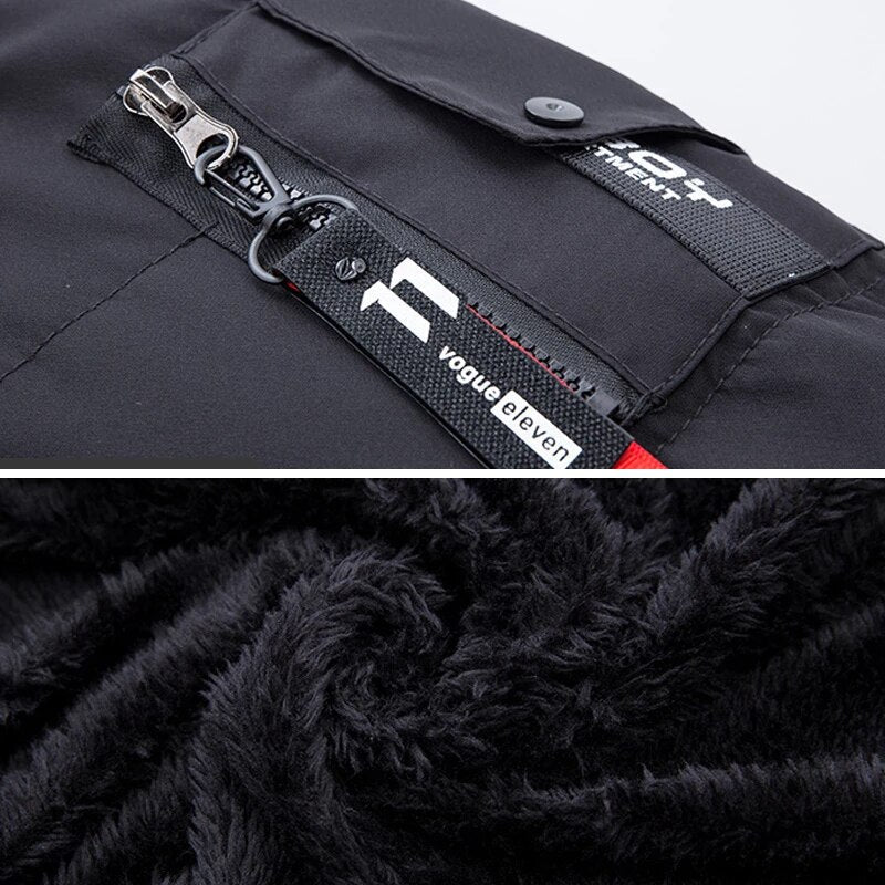 Stylish men's insulated winter parka with hood, offering superior warmth & protection in cold weather.