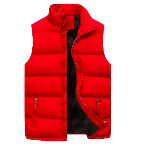 Comfortable men's insulated vest. Stylish smart casual outerwear for fall and winter fashion. Lightweight zip.