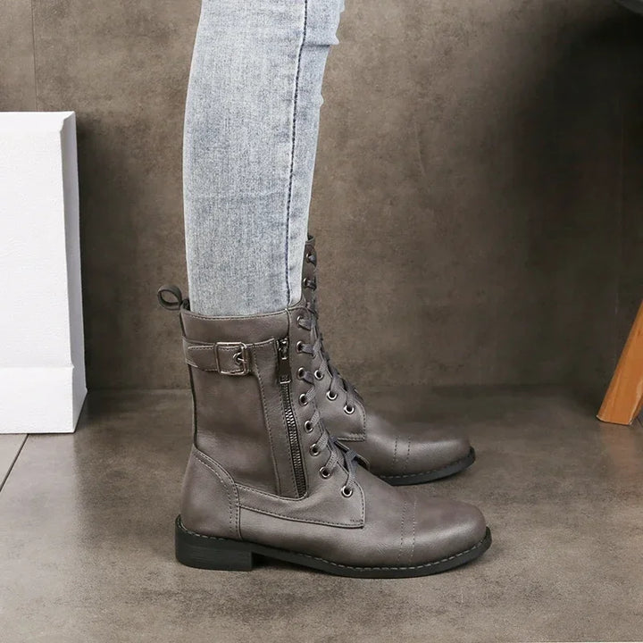 Comfortable men's boots with laces, side zipper, and durable sole, perfect for versatile casual to formal wear.