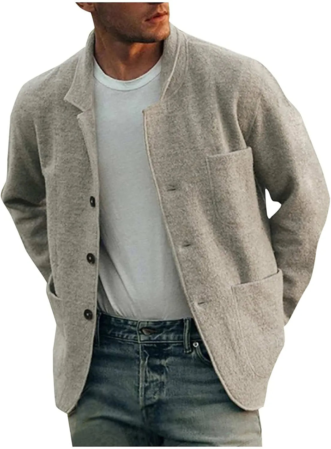 Comfortable men's blazer, lightly structured, ideal for versatile casual & modern fashion.
