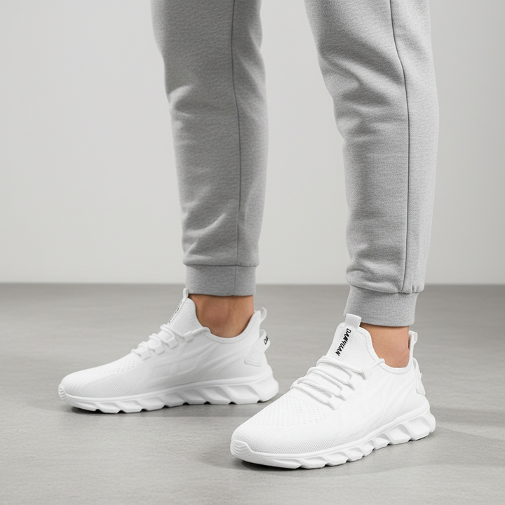 Men's lightweight athletic sneakers, Jake, in gray, designed for everyday comfort & flexible walking.