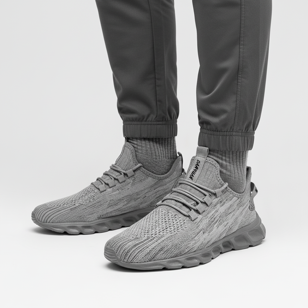 Everyday men's athletic sneakers, Jake, offering lightweight comfort & a flexible knit design for versatile use.