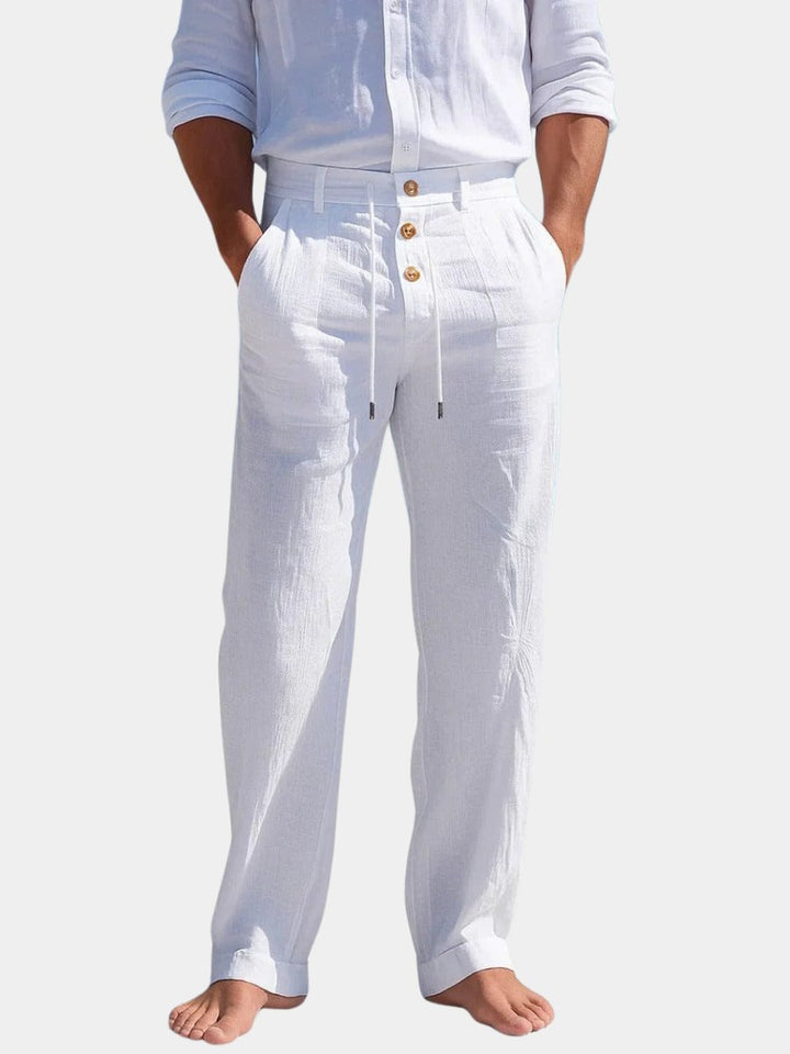Men's lightweight breathable chino pants for summer, relaxed fit, perfect casual everyday wear.