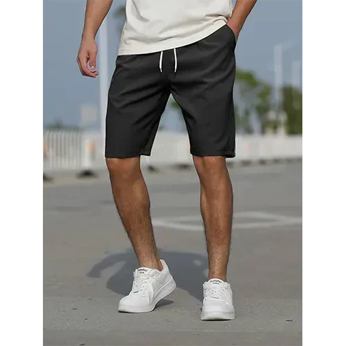 Men's lightweight high-waist shorts. Casual summer comfort, relaxed fit. Everyday style.