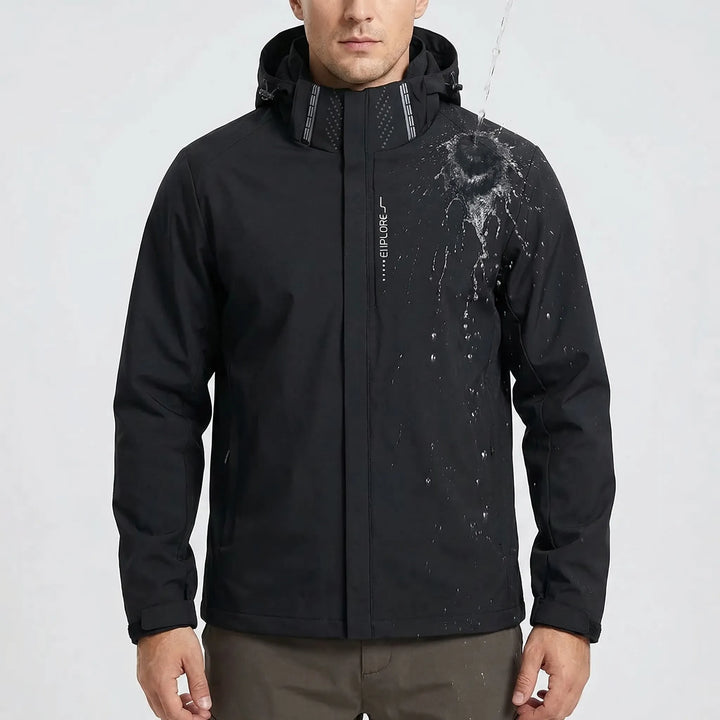 Lightweight & water repellent men's hooded windbreaker jacket, perfect for active men.