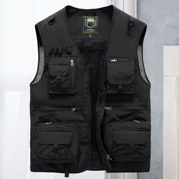 Men's breathable lightweight vest with multiple utility pockets for any outdoor trip.