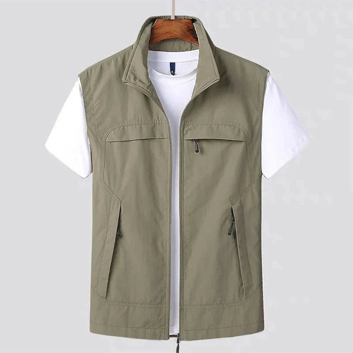 Stylish men's lightweight zip vest. Quick-dry & flexible, perfect for outdoor activities, travel, and layering.