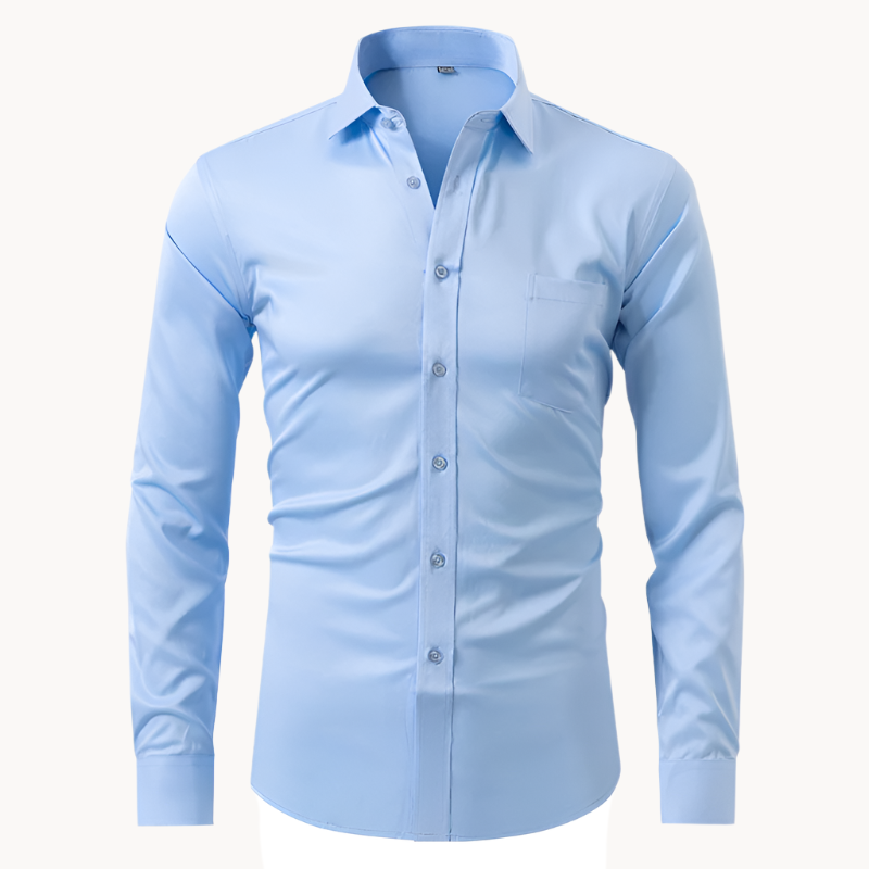 Men's long-sleeve business shirt, ideal for sharp office wear & professional attire.