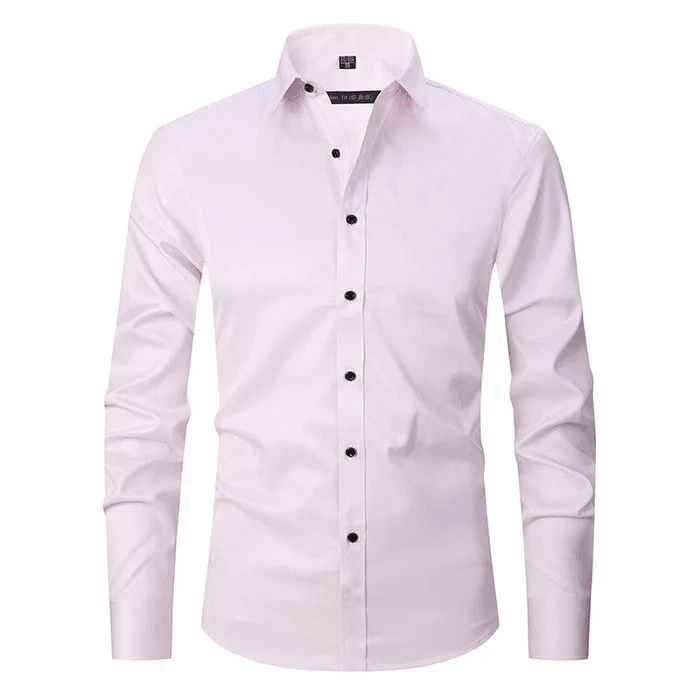 Well-fitted men's long-sleeve business shirt for comfortable office wear & professional look.