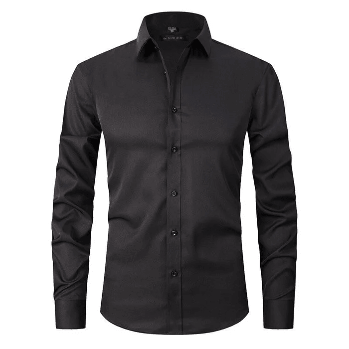 Man wearing a stylish long-sleeve business shirt for office, work & professional events.
