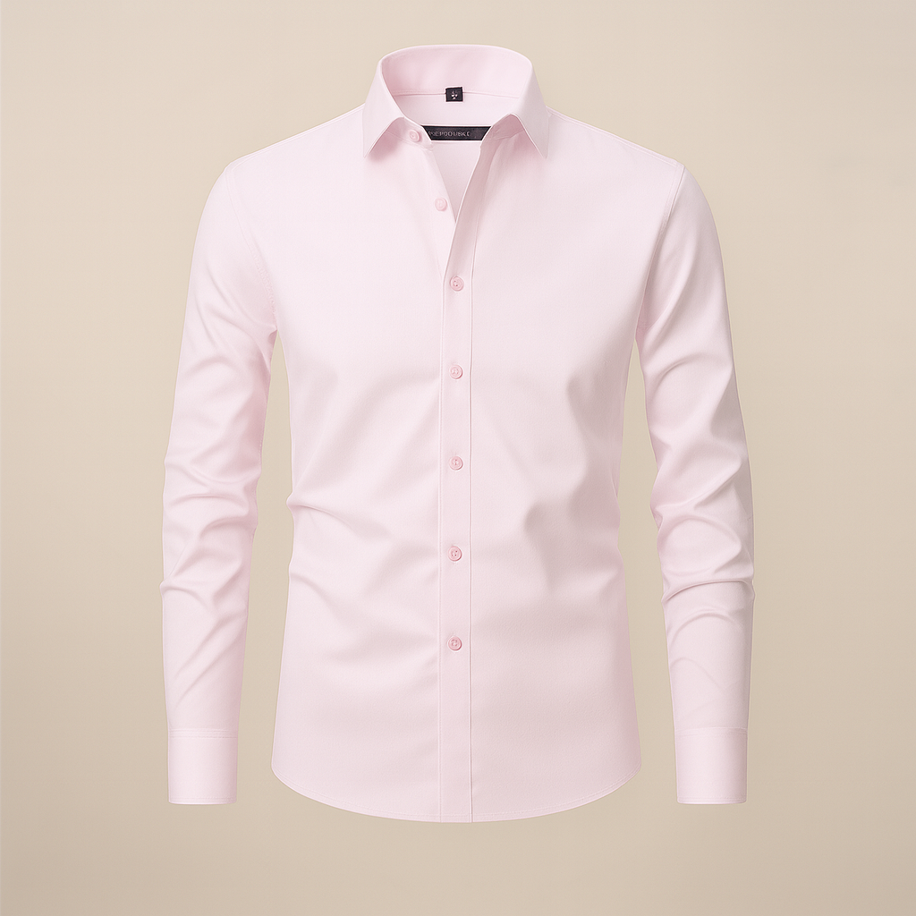 High-quality men's long-sleeve shirt, structured fit, wrinkle-proof, business ready.