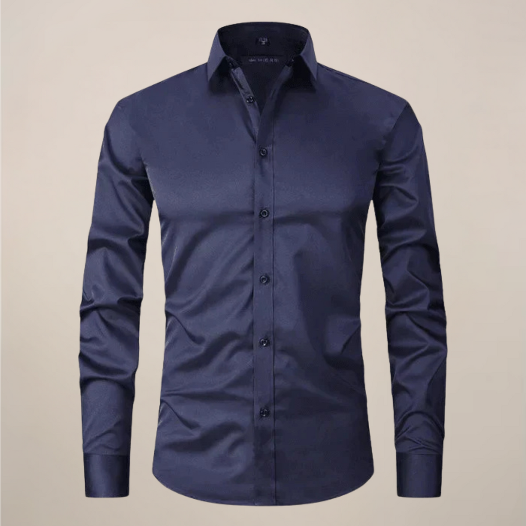 Men's fashion long-sleeve shirt, wrinkle-resistant and structured for everyday style.