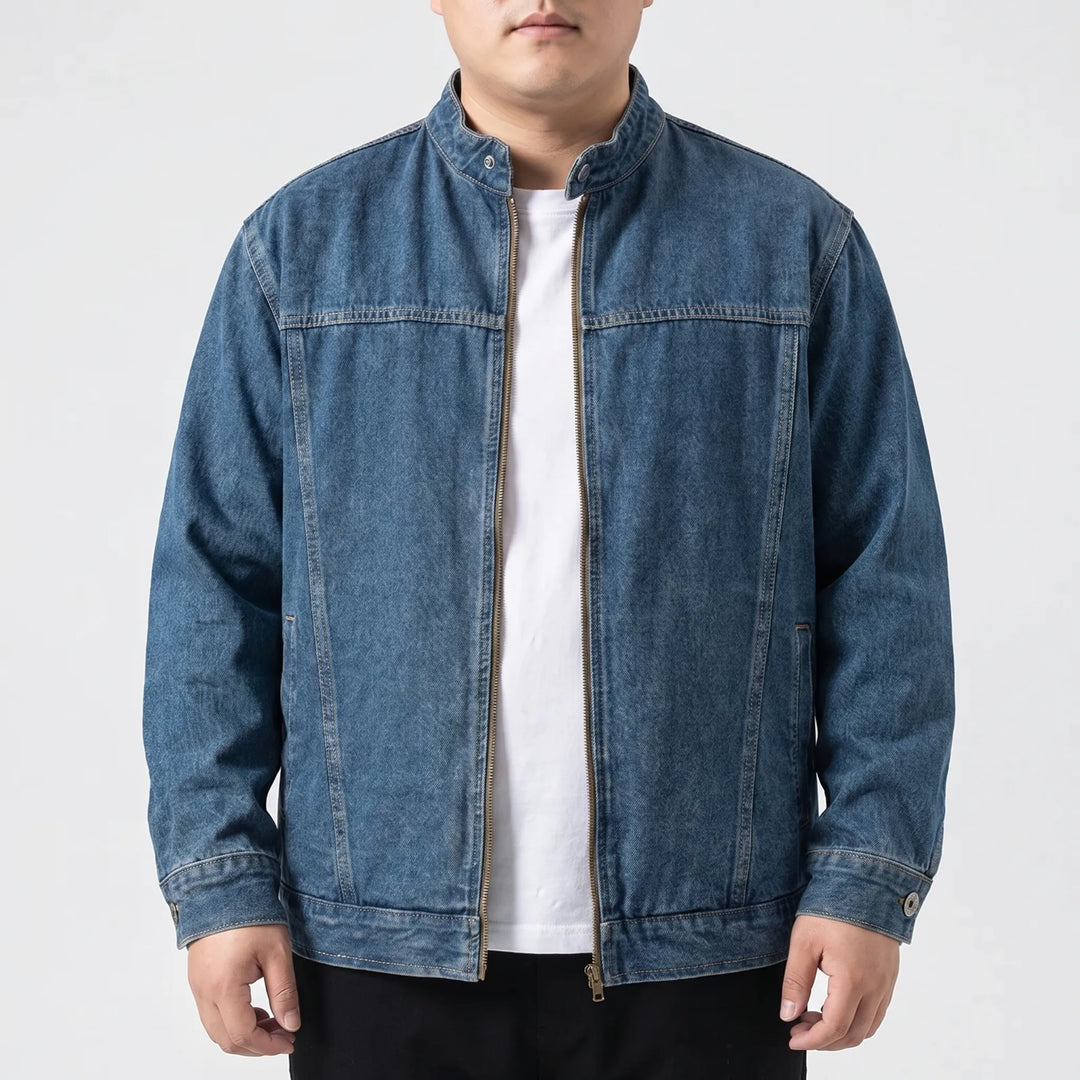 Men's loose fit zip-up jacket in a casual style, great for streetwear layering and urban outfits.