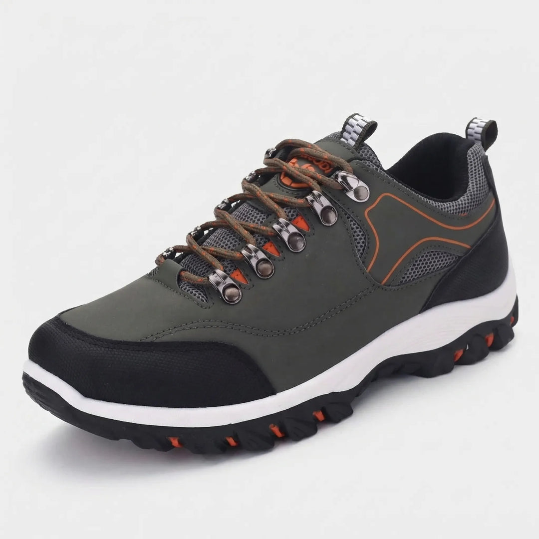 Waterproof men's low-cut hiking shoes, providing durable, slip-resistant comfort for all outdoor and trail adventures.