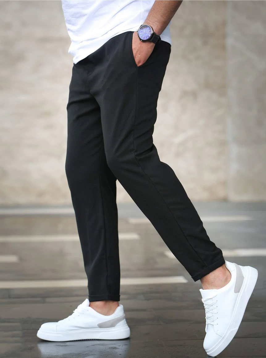 Premium men's stretch pants, perfect for sophisticated casual wear and ultimate comfort.