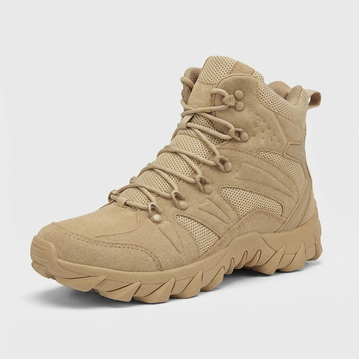 Rugged men's tactical work boots with mid-cut support for demanding outdoor tasks & challenging trails.