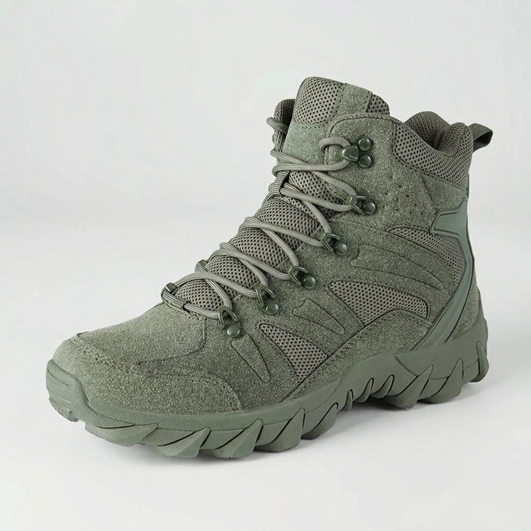 Robust men's mid-cut tactical hiking boots with secure lace-up for any outdoor adventure.